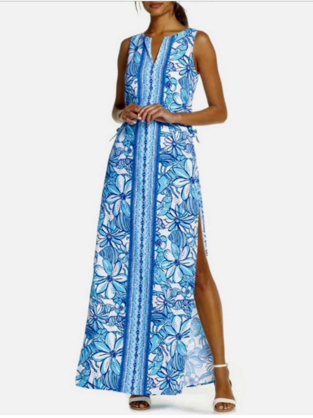 Lilly Pulitzer Donna Maxi Romper Succulent Blue Pop Up Coronado Crab Size 00